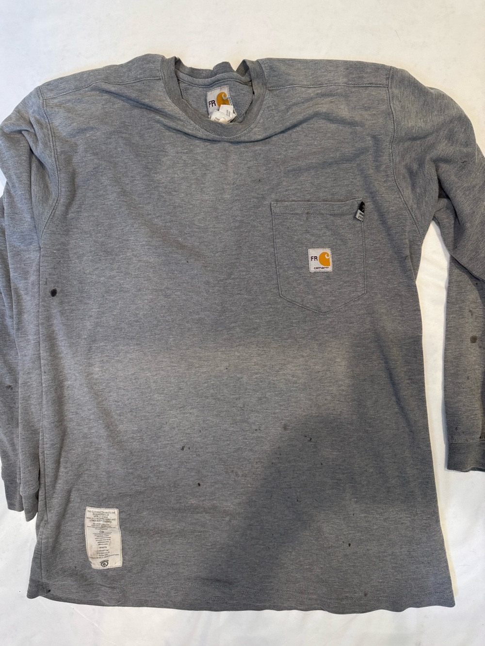 Carhartt FR Flame Resistant Long Sleeve Work Shirt Men’s Large Gray CAT 2 NFPA 2